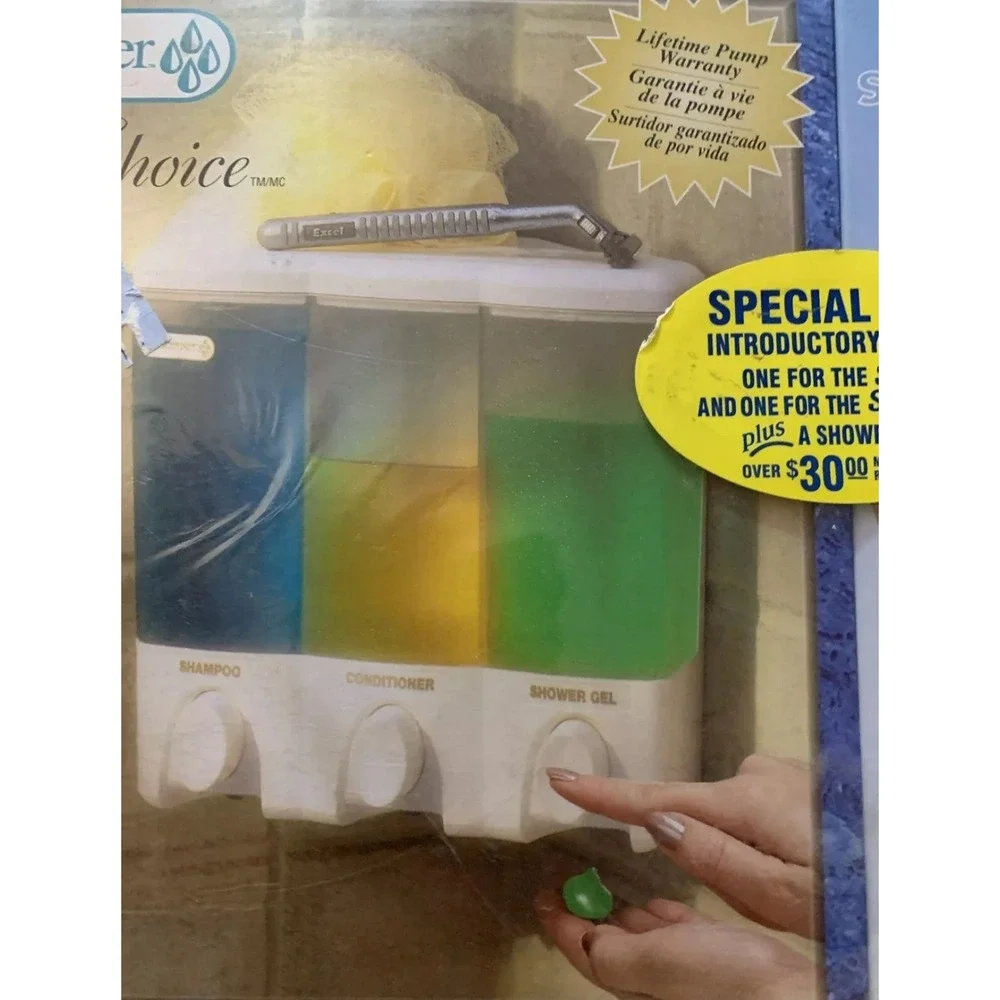 Shower Shampoo Soap Organizer The Dispenser Clear Choice 3-Section Bathroom Sink